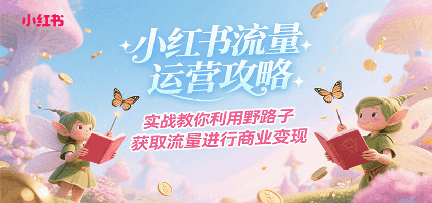 小红书流量运营攻略，实战教你利用野路子获取流量进行商业变现-云动网创-专注网络创业项目推广与实战，致力于打造一个高质量的网络创业搞钱圈子。
