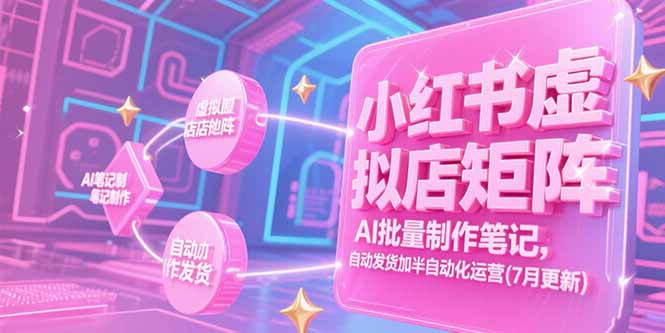 小红书虚拟店矩阵，AI批量制作笔记，自动发货加半自动化运营(7月更新-云动网创-专注网络创业项目推广与实战，致力于打造一个高质量的网络创业搞钱圈子。