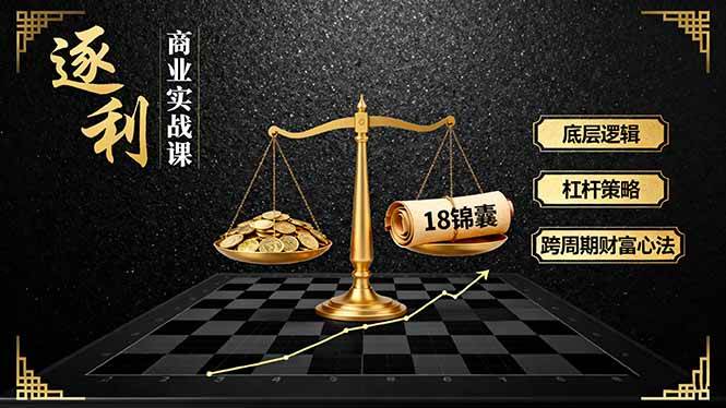 （16046期）《逐 利》商业实战课，底层逻辑、杠杆策略、18锦囊，跨周期财富心法-云动网创-专注网络创业项目推广与实战，致力于打造一个高质量的网络创业搞钱圈子。