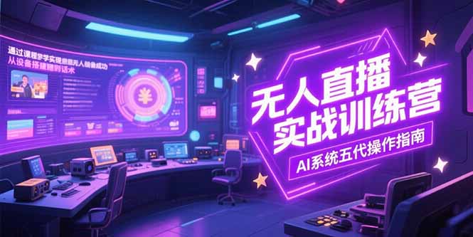 无人直播实操训练营，从设备搭建到话术，AI系统五代操作指南(7月更新-云动网创-专注网络创业项目推广与实战，致力于打造一个高质量的网络创业搞钱圈子。