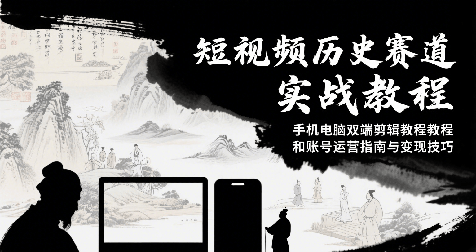 短视频历史赛道实战教程，手机电脑双端剪辑教程和账号运营指南与变现技巧-云动网创-专注网络创业项目推广与实战，致力于打造一个高质量的网络创业搞钱圈子。