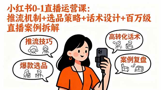 （16002期）小红书0-1直播运营课：推流机制+选品策略+话术设计+百万级直播案例拆解-云动网创-专注网络创业项目推广与实战，致力于打造一个高质量的网络创业搞钱圈子。