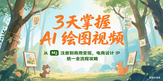 3天掌握AI绘图视频，从MJ 注册到商用变现，电商设计IP统一全流程攻略-云动网创-专注网络创业项目推广与实战，致力于打造一个高质量的网络创业搞钱圈子。