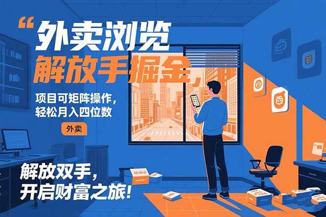外卖浏览掘金项目 可矩阵操作 轻松日入500+-云动网创-专注网络创业项目推广与实战，致力于打造一个高质量的网络创业搞钱圈子。