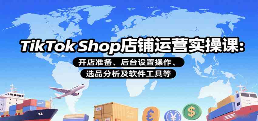 TikTok Shop店铺运营实操课：开店准备、后台设置操作、选品分析及软件工具等-云动网创-专注网络创业项目推广与实战，致力于打造一个高质量的网络创业搞钱圈子。