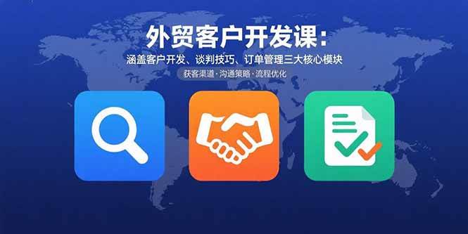 （15793期）外贸客户开发课：涵盖客户开发、谈判技巧、订单管理三大核心模块-云动网创-专注网络创业项目推广与实战，致力于打造一个高质量的网络创业搞钱圈子。