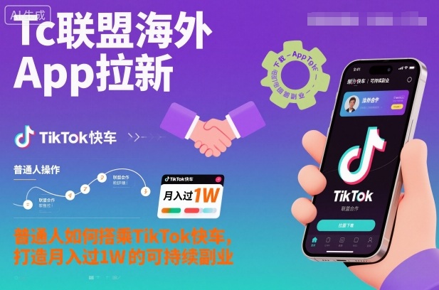 Tc联盟海外App拉新：普通人如何搭乘TikTok快车，打造月入过1W的可持续副业-云动网创-专注网络创业项目推广与实战，致力于打造一个高质量的网络创业搞钱圈子。