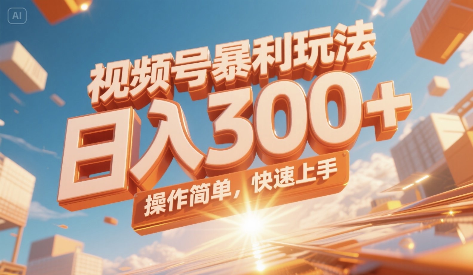 视频号暴利玩法，日入300+，操作简单，快速上手。-云动网创-专注网络创业项目推广与实战，致力于打造一个高质量的网络创业搞钱圈子。