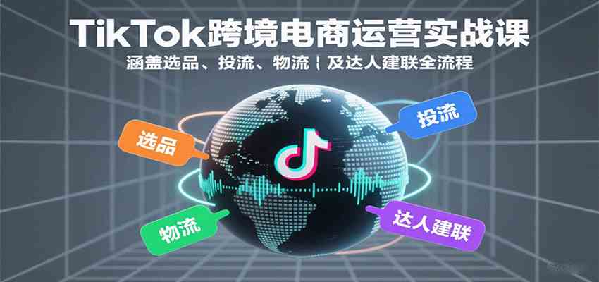 TikTok跨境电商运营实战课：涵盖选品、投流、物流及达人建联全流程-云动网创-专注网络创业项目推广与实战，致力于打造一个高质量的网络创业搞钱圈子。