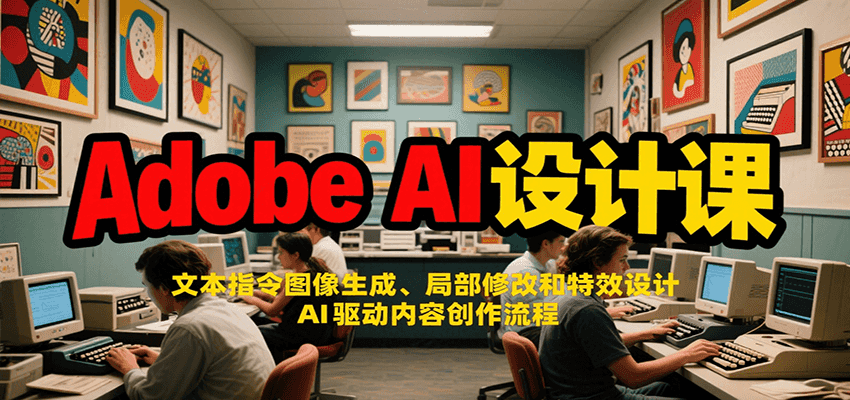 Adobe AI设计课：文本指令图像生成、局部修改和特效设计，AI驱动内容创作流程-云动网创-专注网络创业项目推广与实战，致力于打造一个高质量的网络创业搞钱圈子。