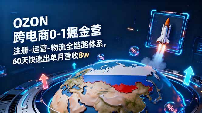 （16277期）OZON跨境电商0-1掘金营：注册-运营-物流全链路体系，60天快速出单月营收8w-云动网创-专注网络创业项目推广与实战，致力于打造一个高质量的网络创业搞钱圈子。