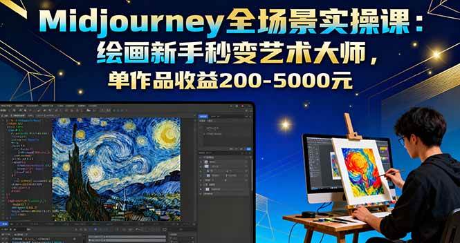 （16125期）Midjourney全场景实操课：绘画新手秒变艺术大师，单作品收益200-5000元-云动网创-专注网络创业项目推广与实战，致力于打造一个高质量的网络创业搞钱圈子。