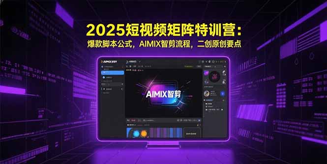 2025短视频矩阵特训营：爆款脚本公式，AIMIX智剪流程，二创原创要点-云动网创-专注网络创业项目推广与实战，致力于打造一个高质量的网络创业搞钱圈子。