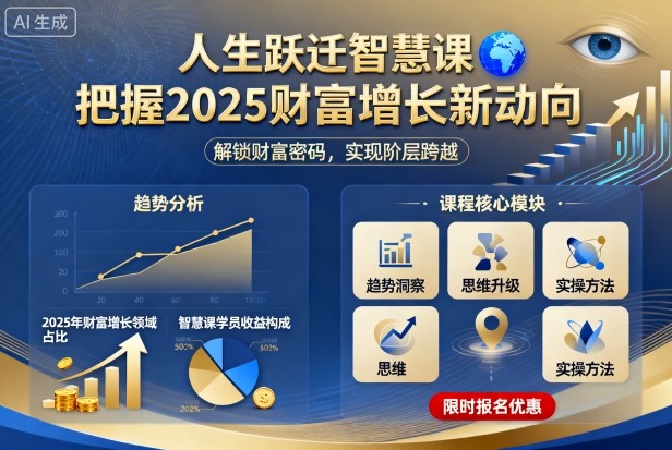 人生跃迁智慧课，把据2025财富增长新动向-云动网创-专注网络创业项目推广与实战，致力于打造一个高质量的网络创业搞钱圈子。