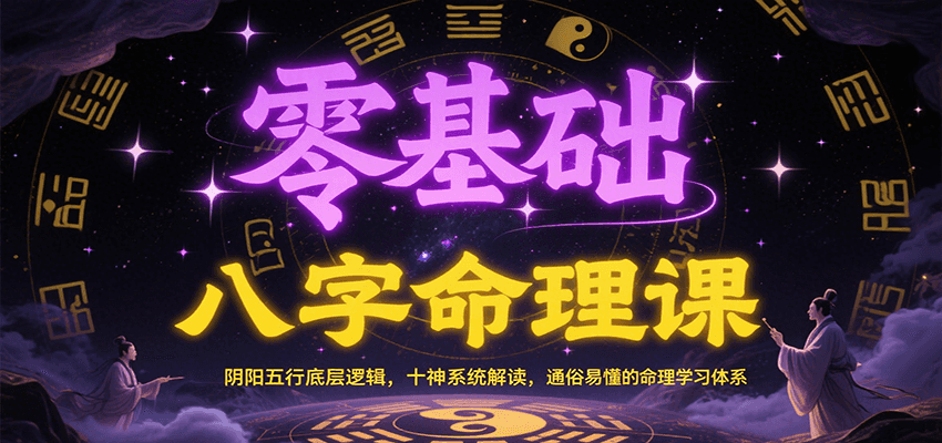 零基础八字命理课：阴阳五行底层逻辑，十神系统解读，通俗易懂的命理学习体系-云动网创-专注网络创业项目推广与实战，致力于打造一个高质量的网络创业搞钱圈子。