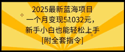 2025最新蓝海项目一个月变现1w+新手小白也能轻松上手【附全套指令】-云动网创-专注网络创业项目推广与实战，致力于打造一个高质量的网络创业搞钱圈子。