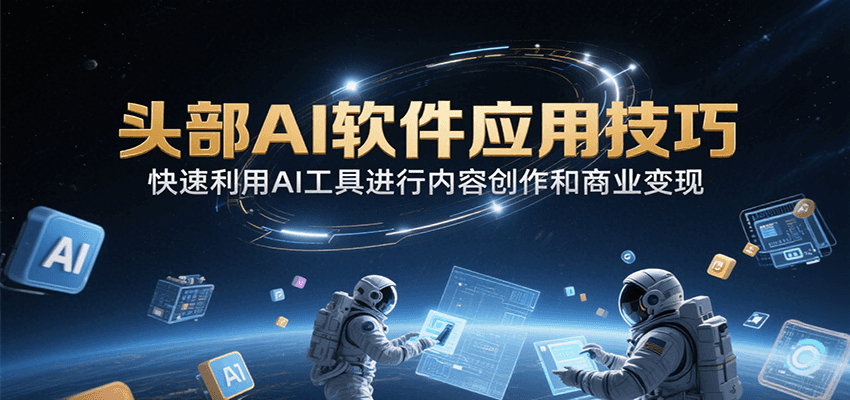 头部AI软件应用技巧，快速利用AI工具进行内容创作和商业变现-云动网创-专注网络创业项目推广与实战，致力于打造一个高质量的网络创业搞钱圈子。