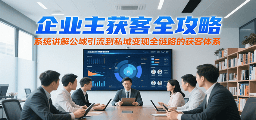 企业主获客全攻略，系统讲解公域引流到私域变现全链路的获客体系-云动网创-专注网络创业项目推广与实战，致力于打造一个高质量的网络创业搞钱圈子。