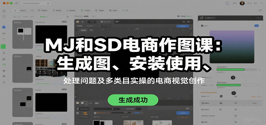 MJ和SD电商作图课：生成图、安装使用、处理问题及多类目实操的电商视觉创作-云动网创-专注网络创业项目推广与实战，致力于打造一个高质量的网络创业搞钱圈子。