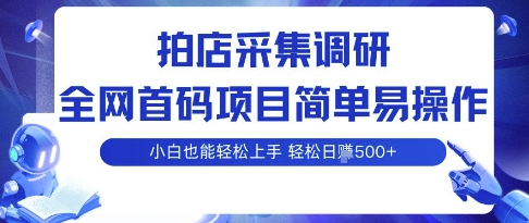 拍店采集调研，全网首码项目，简单易操作， 小白也能轻松上手，多账号操作，轻松日入5张【揭秘】-云动网创-专注网络创业项目推广与实战，致力于打造一个高质量的网络创业搞钱圈子。