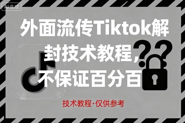 外面流传Tiktok解封技术教程，不保证百分百，具体自测-云动网创-专注网络创业项目推广与实战，致力于打造一个高质量的网络创业搞钱圈子。