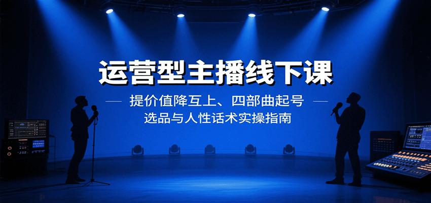 运营型主播线下课：提价值降互上、四部曲起号、选品与人性话术实操指南-云动网创-专注网络创业项目推广与实战，致力于打造一个高质量的网络创业搞钱圈子。