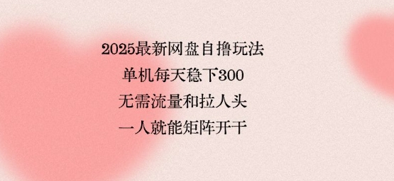 2025最新网盘自撸玩法，单机每天稳下3张，无需流量和拉人头，一个人就可轻松矩阵，全网独一份【揭秘】-云动网创-专注网络创业项目推广与实战，致力于打造一个高质量的网络创业搞钱圈子。