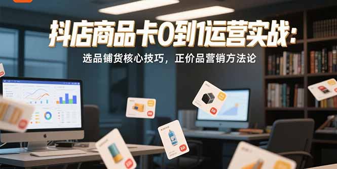 抖店商品卡0到1运营实战：选品铺货核心技巧，正价品营销方法论-云动网创-专注网络创业项目推广与实战，致力于打造一个高质量的网络创业搞钱圈子。
