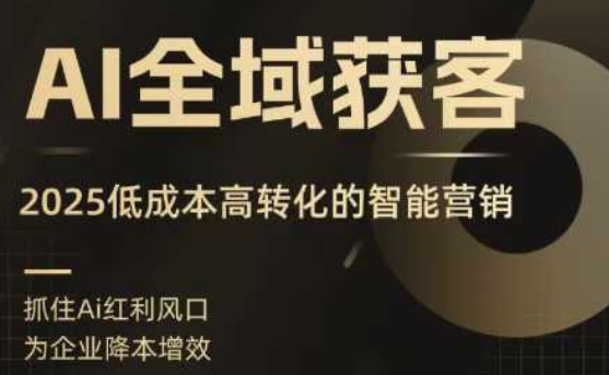 AI全域获客实训营，2025低成本高转化的智能营销，精准找客，高效营销-云动网创-专注网络创业项目推广与实战，致力于打造一个高质量的网络创业搞钱圈子。