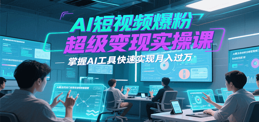 AI短视频爆粉超级变现实操课，掌握AI工具快速实现月入过万-云动网创-专注网络创业项目推广与实战，致力于打造一个高质量的网络创业搞钱圈子。