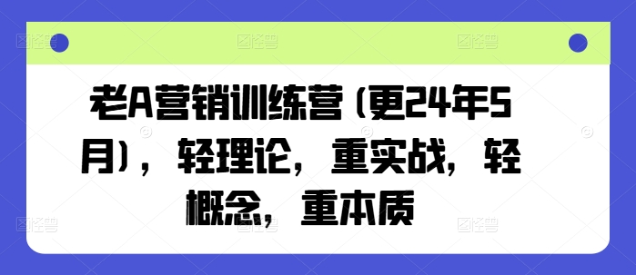 老A营销训练营(更25年10月)，轻理论，重实战，轻概念，重本质-云动网创-专注网络创业项目推广与实战，致力于打造一个高质量的网络创业搞钱圈子。
