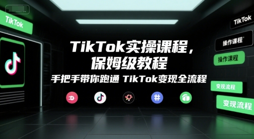 TikTok实操课程，保姆级教程，手把手带你跑通TikTok变现全流程-云动网创-专注网络创业项目推广与实战，致力于打造一个高质量的网络创业搞钱圈子。