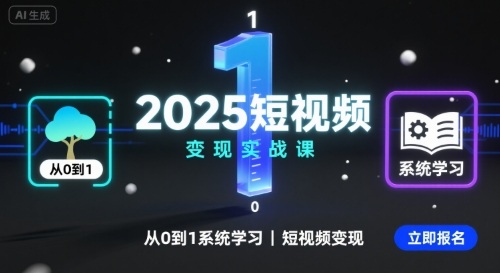 2025短视频变现实战课，从0到1系统学习短视频变现-云动网创-专注网络创业项目推广与实战，致力于打造一个高质量的网络创业搞钱圈子。