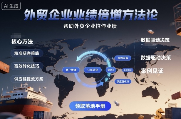 外贸企业业绩倍增方法论，帮助外贸企业拉伸业绩-云动网创-专注网络创业项目推广与实战，致力于打造一个高质量的网络创业搞钱圈子。