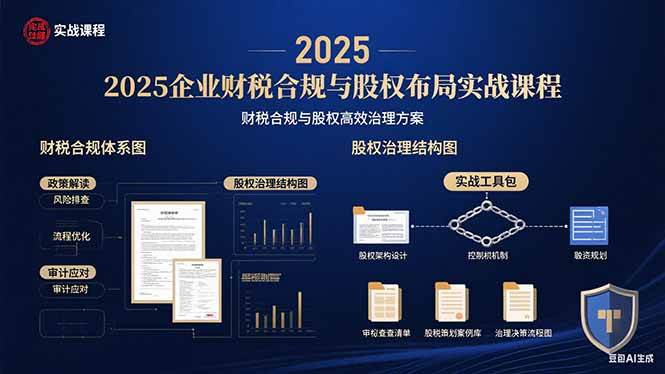 （15802期）2025企业财税合规与股权布局的实战课程：财税合规与股权高效治理方案-云动网创-专注网络创业项目推广与实战，致力于打造一个高质量的网络创业搞钱圈子。