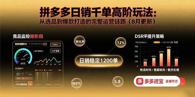 （15850期）拼多多日销千单高阶玩法：从选品到爆款打造的完整运营链路（8月更新）-云动网创-专注网络创业项目推广与实战，致力于打造一个高质量的网络创业搞钱圈子。